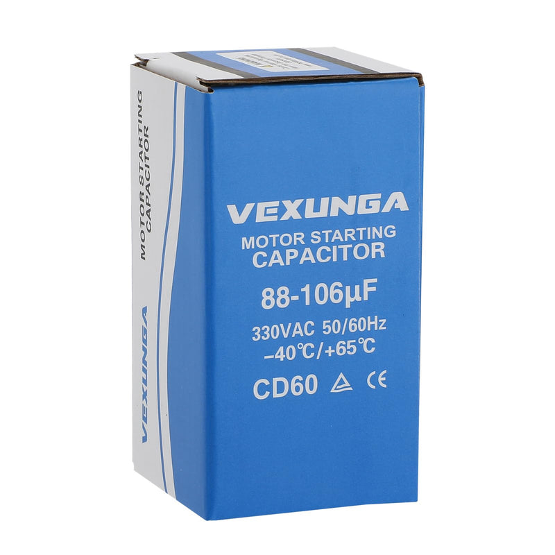 [Australia - AusPower] - 88-106 uF MFD 330 VAC 50/60 Hz Round Motor Start Capacitor CD60 Single Phase Capacitors for AC Motors Starting or Pool Pump or Well Pump 88-106 MFD 330V 