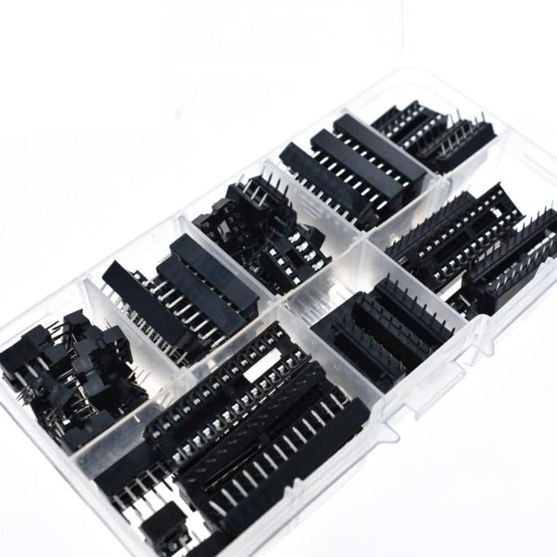 66pcs DIP IC Female Adapter Solder Type Socket Kit 6/8/14/16/18/20/24/28 Pins