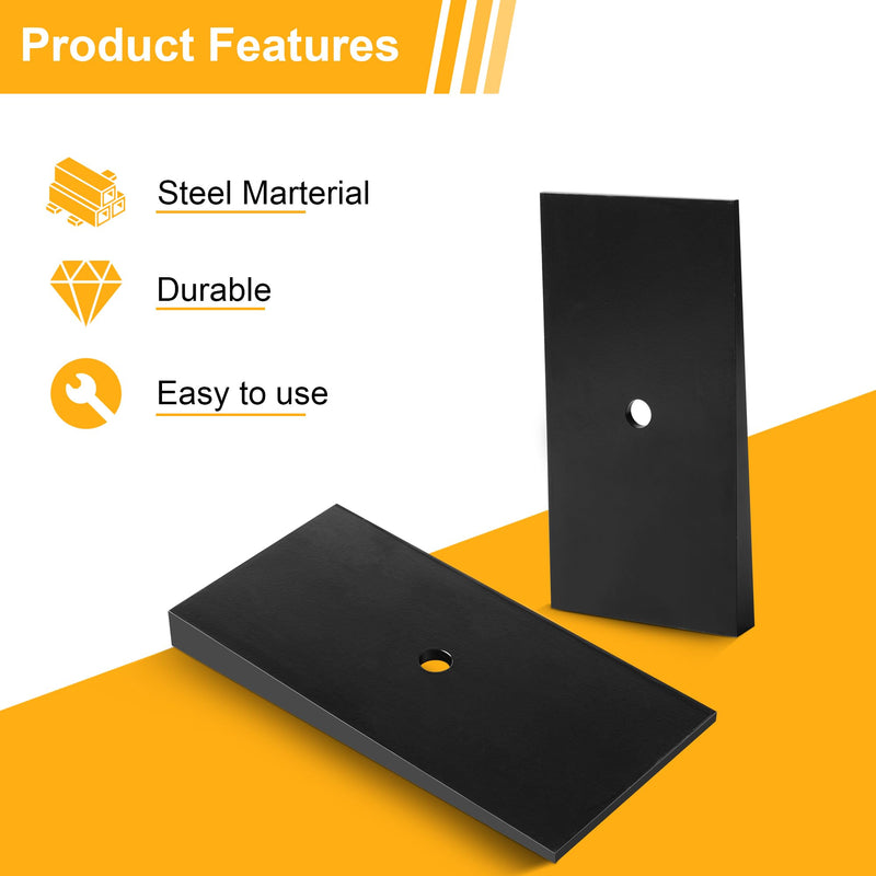2.5" Wide 4° Degree Steel Leaf Spring Shims 800061 2PCS (Black) Black