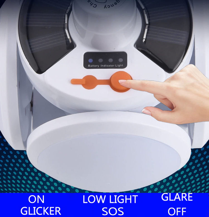 [Australia - AusPower] - Solar Multi-Functional Emergency LED Light Bulb with USB Charging, Foldable Light Bulb ，Outdoor led Bulbs Ideal for Power Outage, Tent Camping, Fishing USB-LED-2029 
