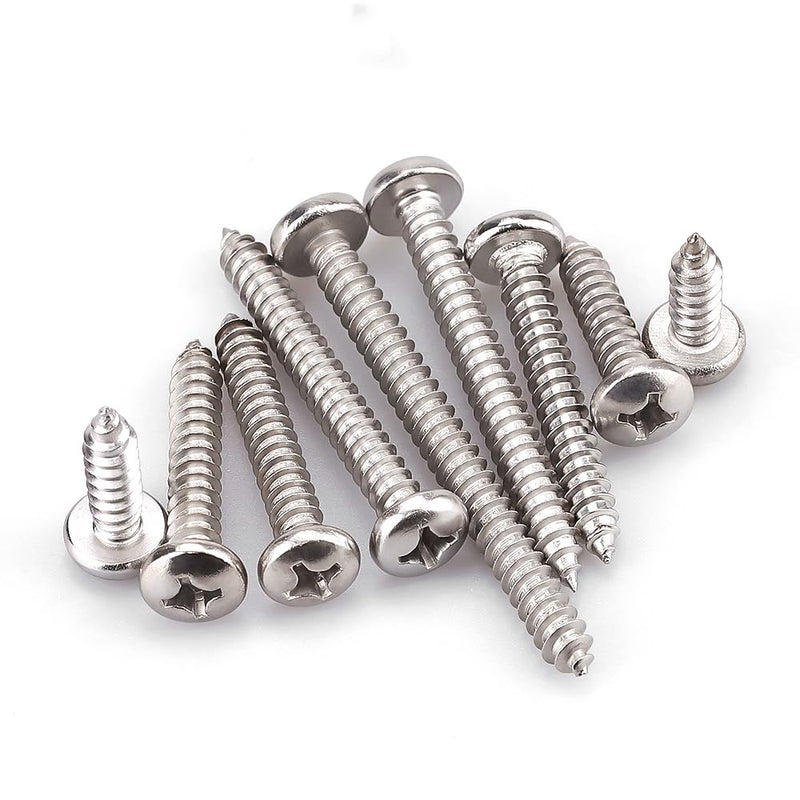 [Australia - AusPower] - #6 x 1/4" (100 Pack) Stainless Steel Phillips Pan Head Wood Screws, Stainless Steel 304 (18-8), Pan Head Sheet Metal Screws Self Tapping for Wood #6 x 1/4" 100 