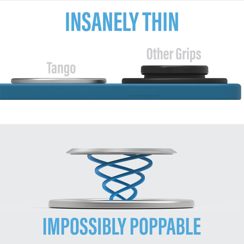 [Australia - AusPower] - Ultra Thin Phone Grip: Space Grade Steel, Poppable, Standable, Removable for Wireless Charging. MagSafe® Compatible. Mobile Accessory for iPhone 12, 13, 14, 15.… Brushed Steel 