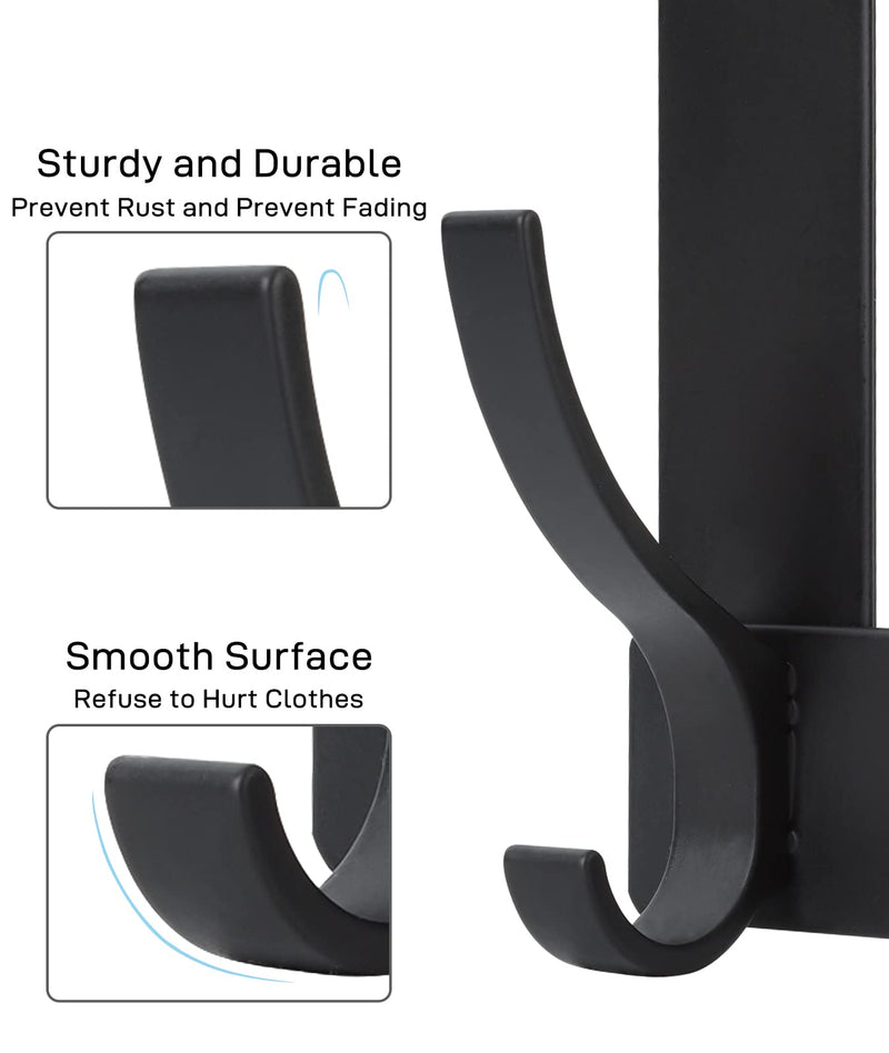 [Australia - AusPower] - Over The Door Hooks, Door Hanger Hooks for Hanging, Over The Door Towel Racks for Bathroom with 12 Coat Hooks, Over The Door Hanger for Coats and Towels 1 Pack Black 