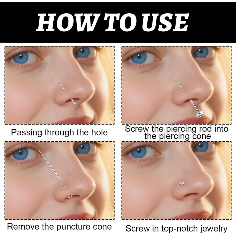 11 Piece Piercing Insertion Aid Curved Piercing Needles Set, Piercing Taper Insertion Surgical Steel Piercing Tool Body Stretching Kit Assistant Tool Piercings Needle for Ear Nose Lip Belly