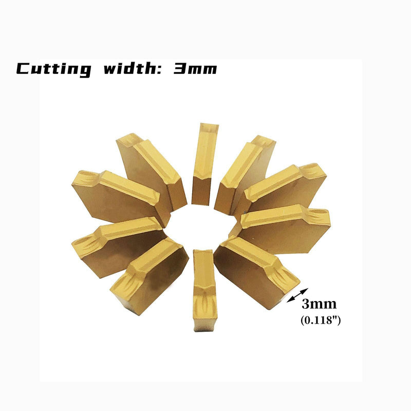 [Australia - AusPower] - ASZLBYM Groove Cutting Tool Chopping Board Tools SPB332 / SPB32-3 Groove Cutting Tool and 12 Pieces SP300 / ZQMX3N11-1E 3 mm Carbide Inserts for Groove Cutting 