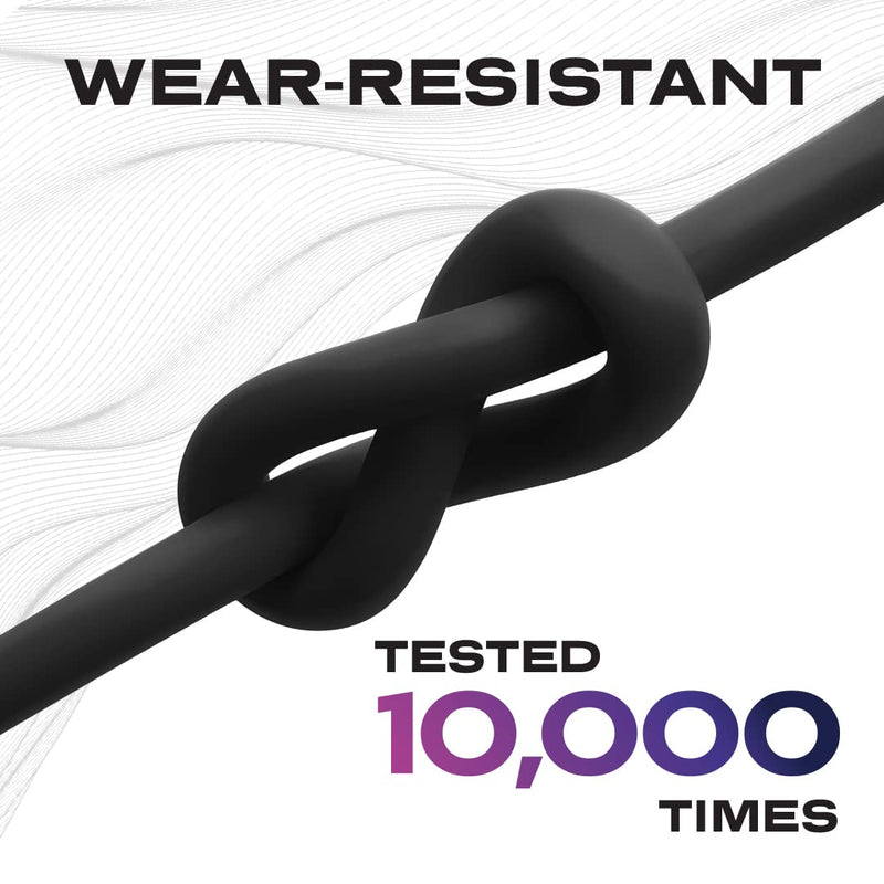 Statik TsumoCharge USB C to USB C 100W Fast Charging Cable - Heavy-Duty Unbreakable Silicone, Supports Data Transfer, 6FT/2M, Black 3-Pack 3 Pack USB-C to USB-C