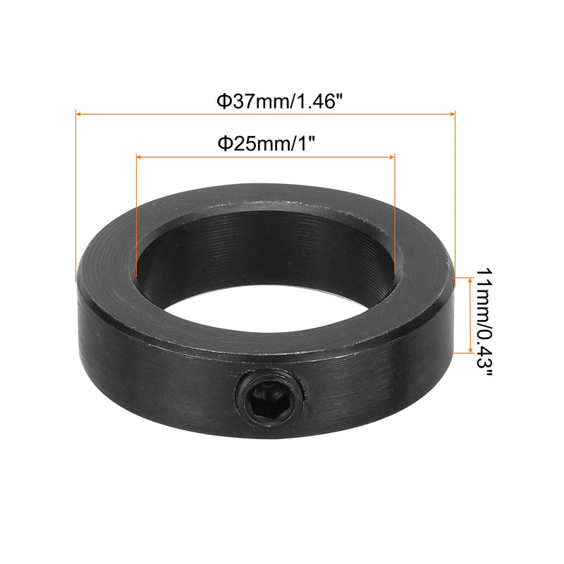 [Australia - AusPower] - MECCANIXITY Shaft Collar 1 Inch Bore Carbon Steel Set Screw Style Clamping Collars Black 2 Pcs 