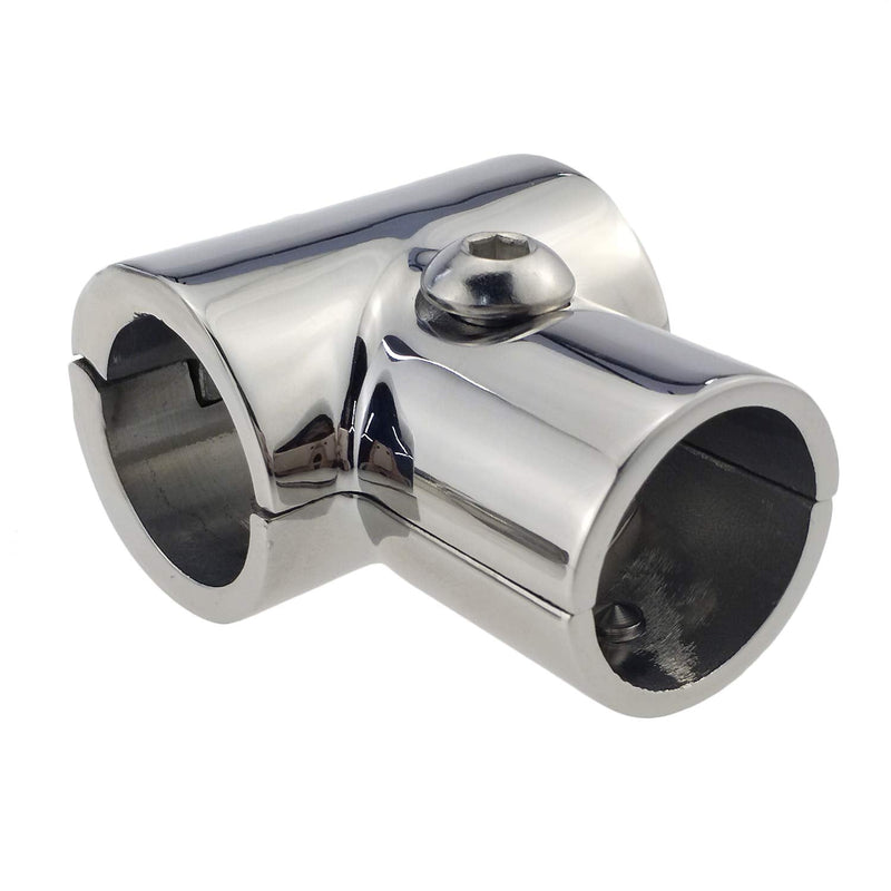 Heavy Duty 316SS Boat Hand Rail Fitting- Polished 90 Degree T/Tee Hinged/Split Fitting 1" Tube 1PC FOR 1" TUBE