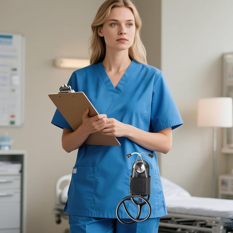 [Australia - AusPower] - Stethoscope Holder Clip, Lightweight Stethoscope Hip Holder & Belt Clip, Portable Holster for Scrubs – Relieves Neck Pain for Doctors, Nurses, EMT, Students – Fits Most Stethoscopes 