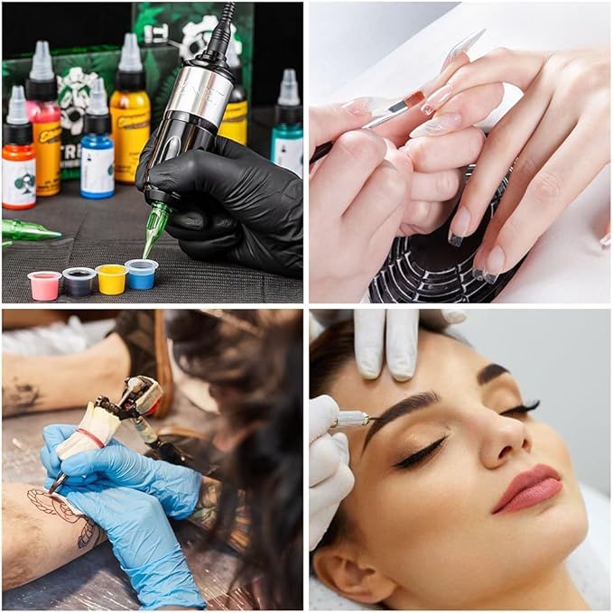 Disposable Dental Bibs, Pack of 50, Waterproof Tattoo Table, Tattoo Pads, Disposable, for Nail Salon, Accessories for Nail and Eyelash Technology for Tattoo Supplies (33.5 x 45 cm, Black)