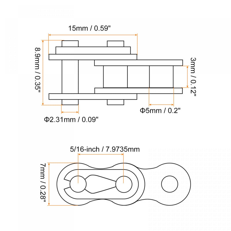 [Australia - AusPower] - uxcell 5Pcs Chain Master Connector Link Roller, 5/16" Pitch Carbon Steel, Standard Connecting Split Links for 05B Chain 