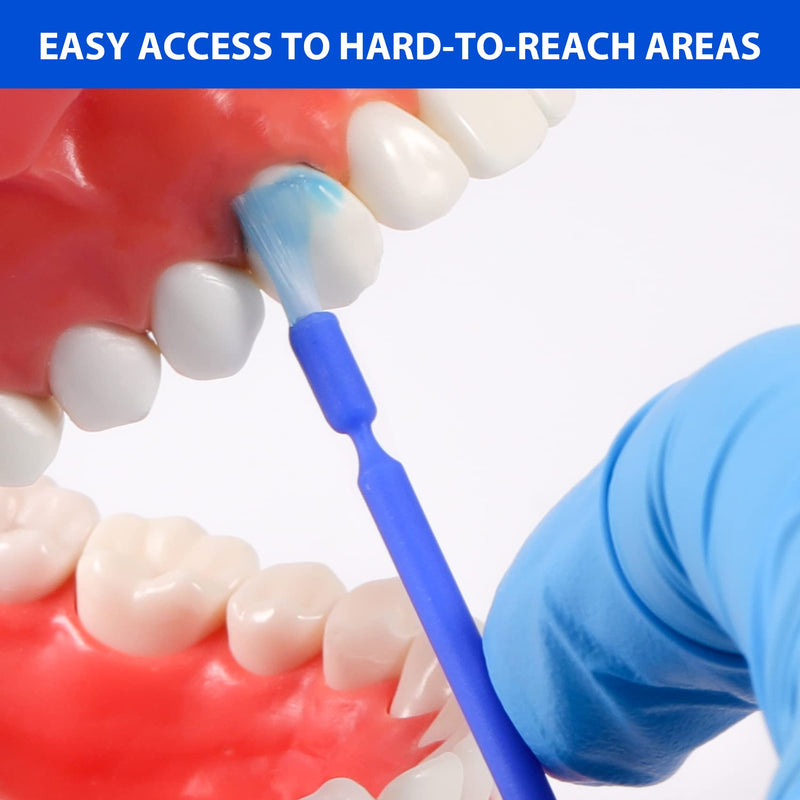 [Australia - AusPower] - 400 PCS Disposable Dental Micro Brushes Dental Applicator with Bendable Tips, Disposable Applicators Microbrush Blue Micro Swabs 