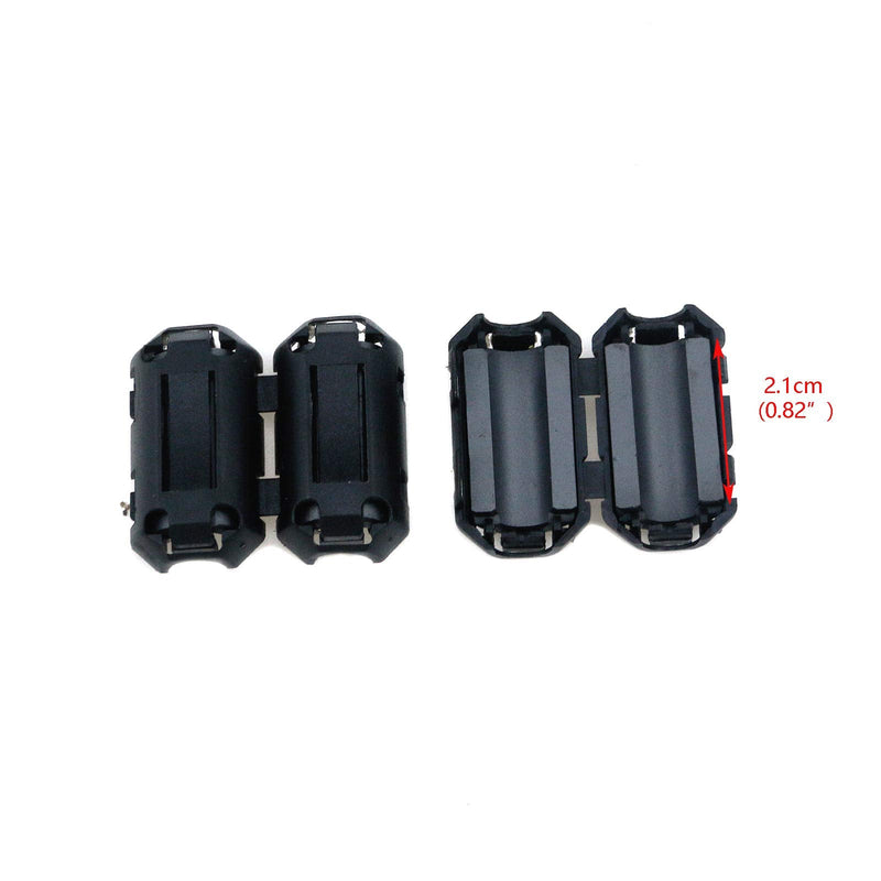 [Australia - AusPower] - 7mm Ferrites Ring Double Clip-on Ferrite Ring Core RFI EMI Noise Suppressor Cable Clip for Video Cable, Coax Cable, Power Cable, Black (Pack of 20) 7mm 