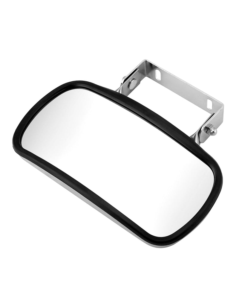 [Australia - AusPower] - QWORK Stainless Steel Convex Mirror, Over Door Rectangular U-Bracket Rearview Mirror for Tractors, Forklifts, Trucks 1 Pack 