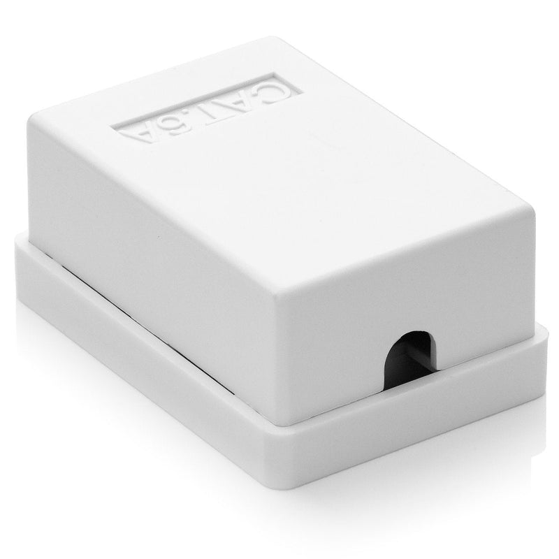deleyCON CAT 6a Network Socket 1x RJ45 Socket FTP 10 Gbit, Pack of 5 - White | Shielded, surface-mounted mounting, Ethernet network LAN socket, RAL 9003 5 pieces
