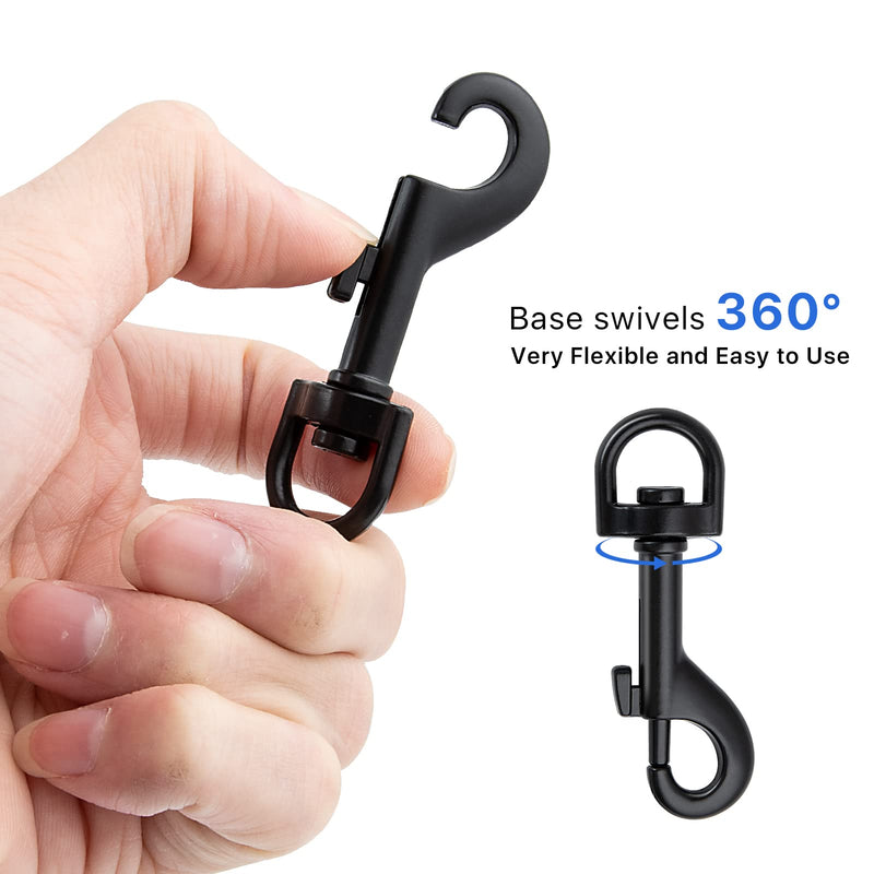 [Australia - AusPower] - 20Pcs Bolt Snap Hooks for Dog Leash Clips, Metal Heavy Duty Swivel Snap Hook Leash Hardware for Linking Dog Collar, Pet Harness, Key Chains, Purse Straps, DIY Project Black-20pcs-0.6*2.56 in 