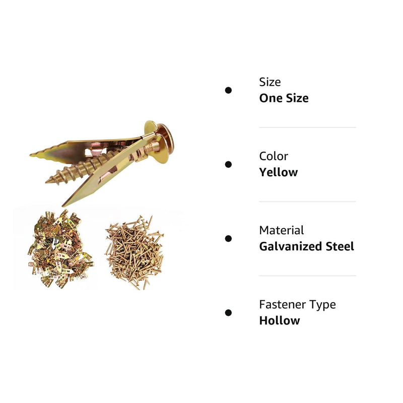 [Australia - AusPower] - 200 PCS Zinc Plated Steel Self-Drilling Anchors?Self Drilling Drywall Anchors Easy Application No Drill or Holes in Wall (100 PCS Steel Anchors 0.47X1.18inch and 100 PCS zinc Screw) 