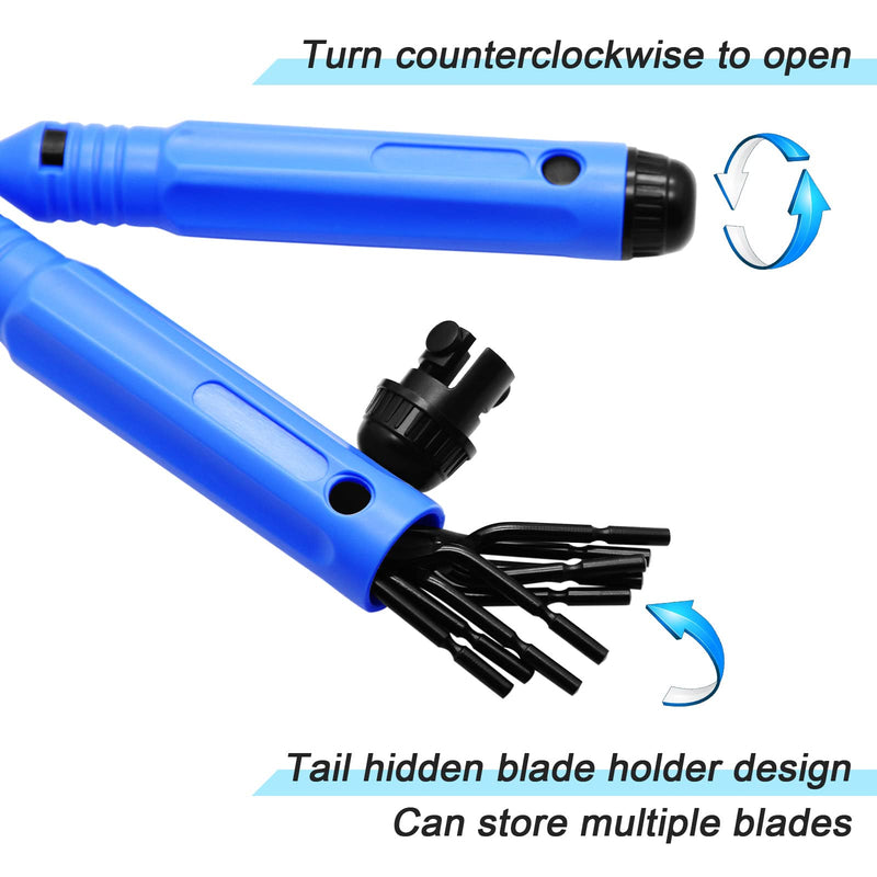 [Australia - AusPower] - Deburring Tool Set with 10pcs Sharp Deburring Blades, Harder Than AMD015, Blur Remover Hand Tool for Stainless Steel Copper Aluminum Silver Plastic PVC Tin and Trucking AMD016 Harder AMD016 