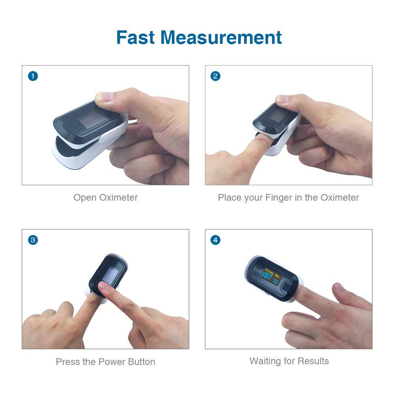 [Australia - AusPower] - mibest OLED Finger Pulse Oximeter, O2 Meter, Dual Color White/Black 