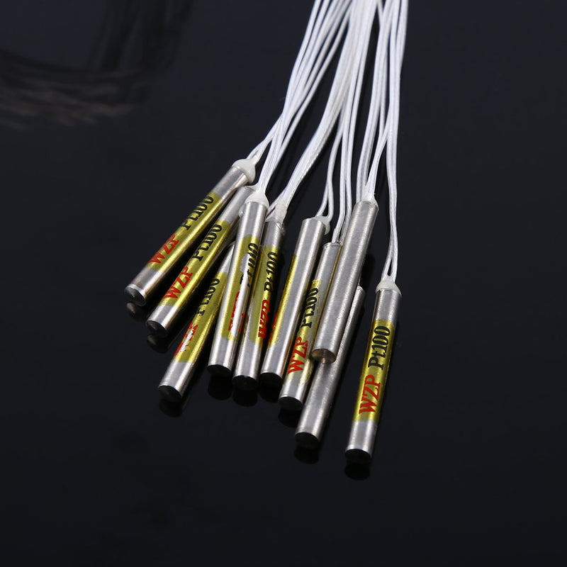 [Australia - AusPower] - 10pcs PT100 Sensor Probes Platinum Thermal for Temperature Controller -20℃ to 250℃ 