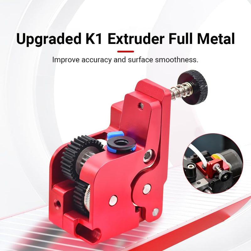 Upgraded K1 Extruder Full Metal 1.75mm Filament No Motor Extrusion Kit POM Dual Gear Drive for K1/K1C/K1Max 3D Printer