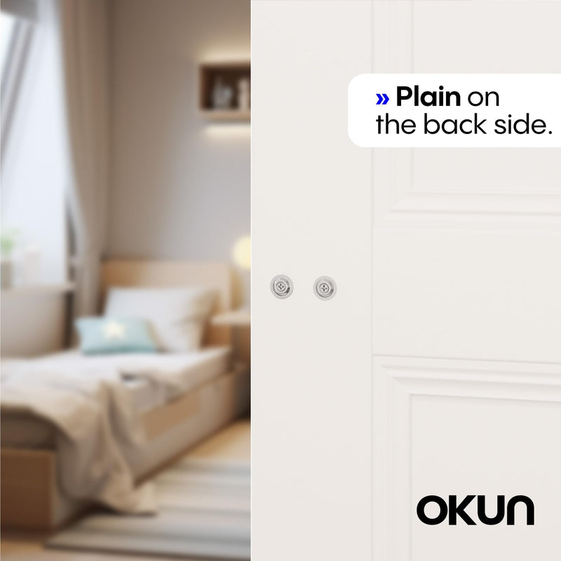 Okun Zen Dummy Door Handle, Chrome Non-Turning Door Lever 1-Pack – Decorative Reversible Interior Handle for Closet, Pantry, Hallway & French Doors, Sleek Modern Design