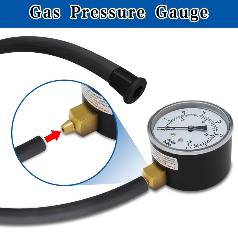 [Australia - AusPower] - FANOVO Manometer Gas Pressure Tester 0-35'' WC Natural or LP Gas Pressure Test Kit Natural Gas Meter Manifold Gauge with 1/8" NPT Brass Fitting Barbed Connection and 40" Hose Clamp 