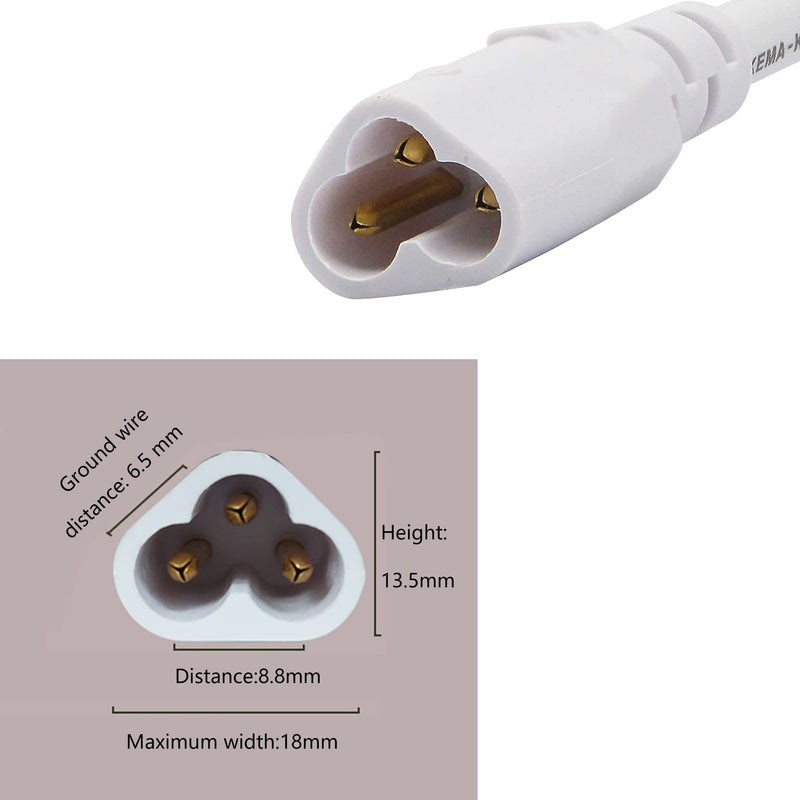[Australia - AusPower] - SinLoon UL-LP Certification T5 T8 LED Tube Connector Adapter Cable Wire 8.5 inch Male to Male End Extension Cord for Integrated LED Fluorescent Tube Light Bulb Lamp Holder (2-Pack 3Pin M/M) 