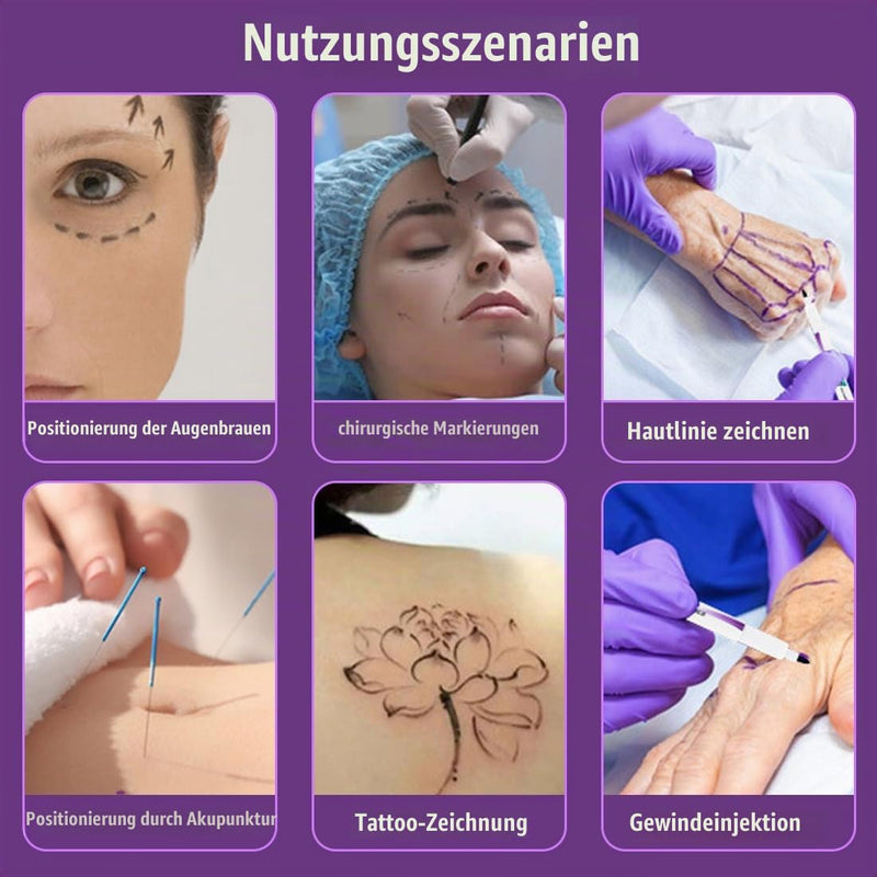 NHQZ Temporary Tattoo Markers for Skin, Waterproof Skin Marker, Tattoo Pen, Tattoo Pens for the Skin, Skin Marking Pen