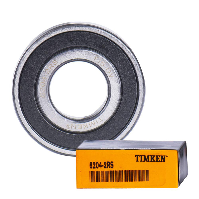 [Australia - AusPower] - TIMKEN 6204-2RS 2PACK Double Rubber Seal Bearings 20x47x14mm, Pre-Lubricated and Stable Performance and Cost Effective, Deep Groove Ball Bearings 