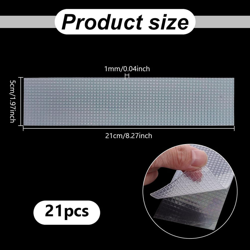 AHANDMAKER 21 pcs 2" Anti Slip Tape Plastic Non Abrasive Grip Tape Strips for Furniture Tools Gym Equipment Stair Treads Home Safety Workshop Decoration, Clear
