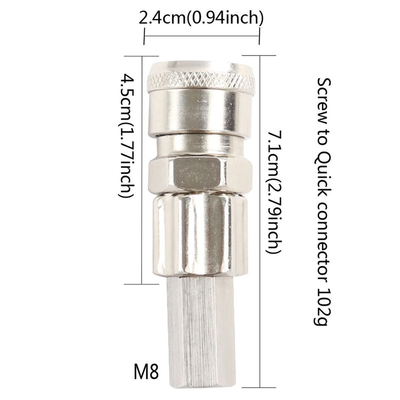 [Australia - AusPower] - FREDORCH M8 304 Stainless Steel Vac-U-Lock/Quick Air Connector DIY Design, End Connector for Reciprocating Linear Actuator Device Single Super Adapter (M8, Vac-U-Lock) 