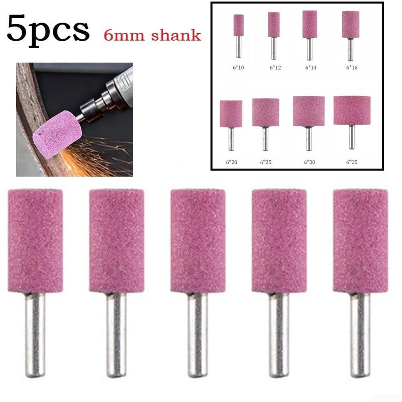 [Australia - AusPower] - Efficient and Durable 6mm Shank Sharpening Stone Cylinder for Rotary Tool 5 Pack (6x20) 6x20 