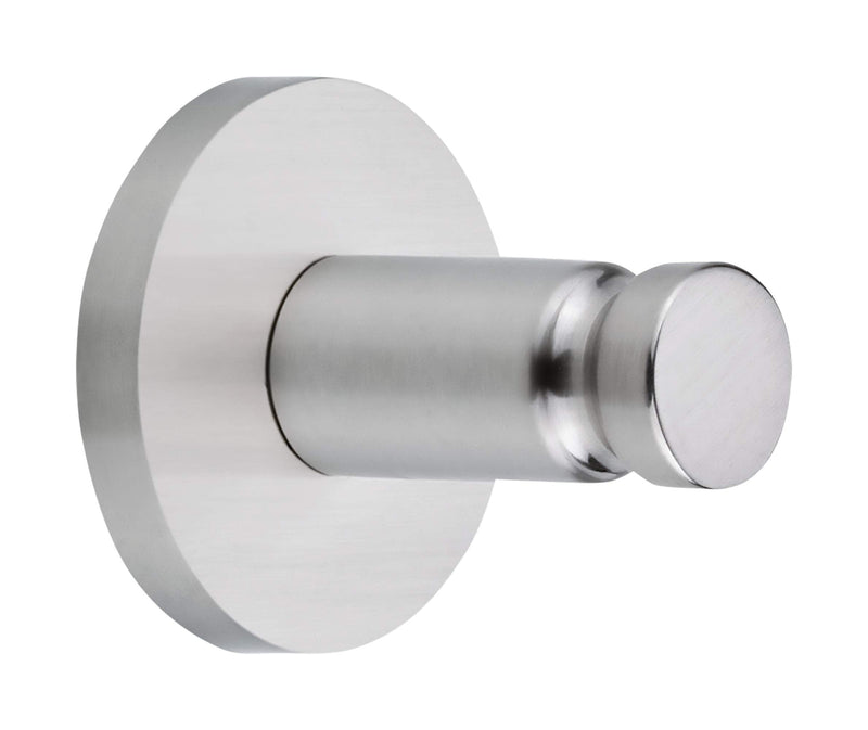 tesa Moon Bathroom Hook - No Drill Chromed Metal Self-Adhesive Hook for the Bathroom in Round Design - Stainless - Waterproof - Includes Removable Glue Solution
