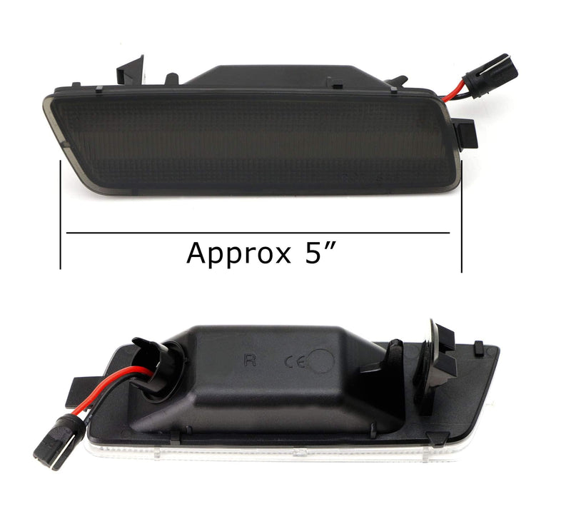 iJDMTOY Smoked Lens Amber Full LED Bumper Side Marker Light Kit Compatible With Volkswagen 2006-2009 MK5 Golf/GTI Rabbit, 2005-2010 Jetta, 2008 R32, 40-SMD LED, Replace OEM Front Sidemarker Lamps Smoked Lens Amber LED