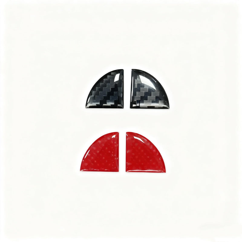 3D Epoxy Resin Sticker,Compatible with BMW Emblem, Red Black Carbon Fiber Stickers, Two-piece Set with Front and Back Labels