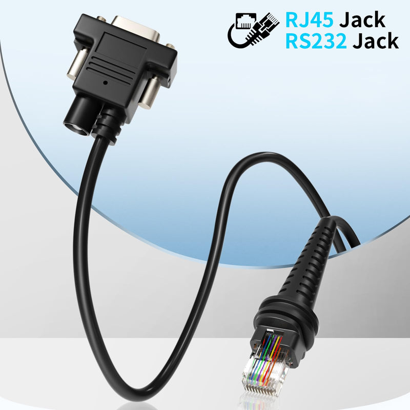 16ft Barcode Scanner Cable RJ45 RS232 to RJ45 for Honeywell 1900 Cable 1200G 1202G 1250G 1280i 1300G 1400G 1450G 1452G 1470G 1900GHD 1900GSR 1902GHD 1902GSR 1950GHD 1980i 1472G Power Cord (2) 2