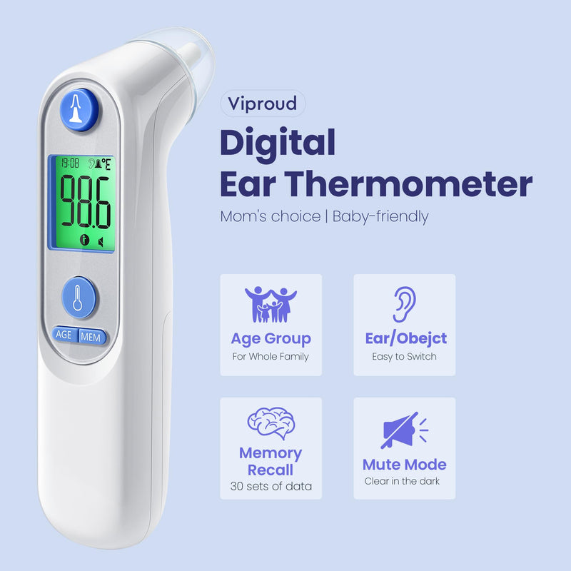 [Australia - AusPower] - No-Touch Thermometer for Adults and Kids & Ear Thermometer for Kids 