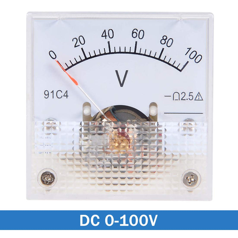 [Australia - AusPower] - uxcell DC 0-100V Analog Panel Voltage Gauge Volt Meter 91C4 2.5% Error 
