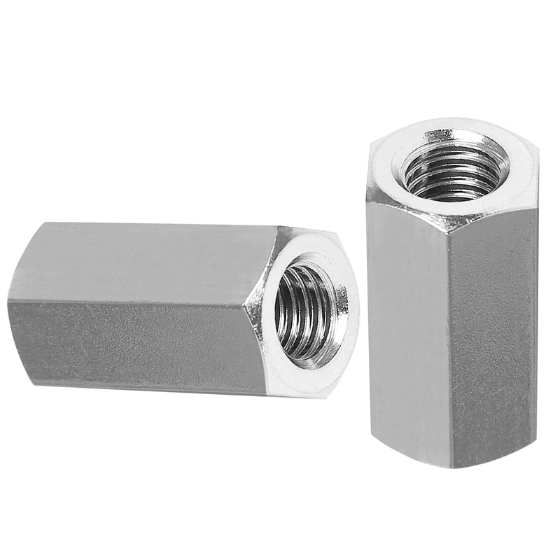 [Australia - AusPower] - 2 Pcs M8 x 1.25 Pitch 25mm Length Hex Coupling Nut, 13mm Width Stainless Steel Nuts Connector Nut, Rod Coupling Nuts Hexagon Nut Threaded Coupling Nut Replacement (Metric) M8x25x1.25 2 