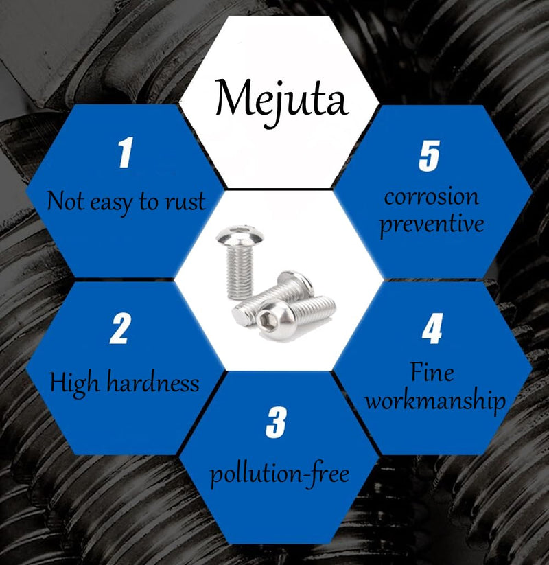 [Australia - AusPower] - Metuja M6-1.0x20mm 30Pcs, Button Head Socket Cap Bolts Screws, Stainless Steel, Professional Set Screw, Clear and Complete Full Thread, Silver Bright Finish Furniture Bolt, Allen Hex Drive m6-1.0 x 20mm 30 
