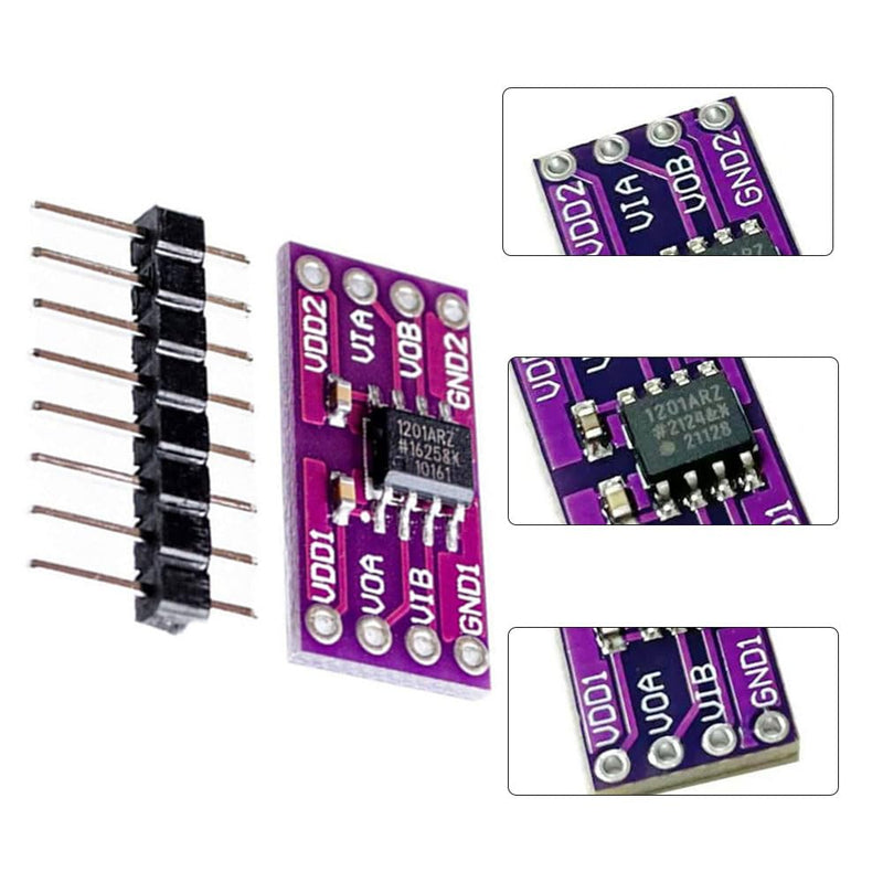 ADUM1201 Dual Channel Digital Magnetic Insulator Pack of 5 | ADUM1201 Serial Digital Isolator Module Magnetic Isolation SPI CAN Bus TransceiverSignal Isolation (Long)