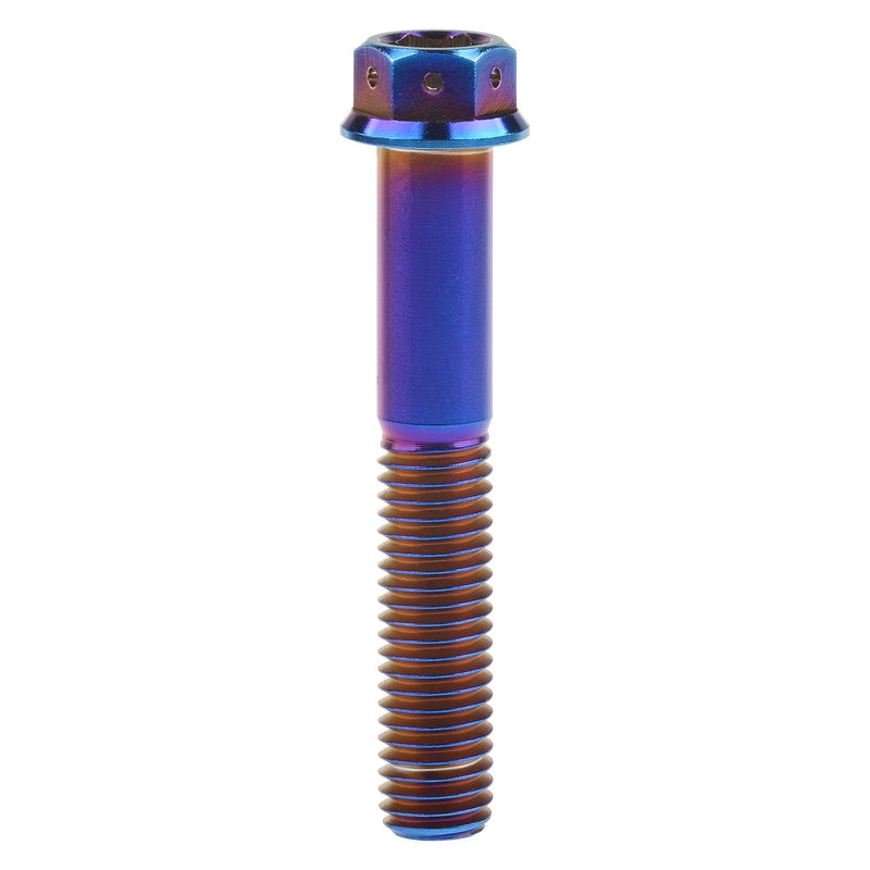 Titanium Flange Hex Head Bolt M10 20 25 30 35 40 45 50 55 60 65 70 75 80 85 90mm Screws Pack of 4 (M10x60mm Pitch 1.25mm, Burnt Blue) M10x60mm Pitch 1.25mm