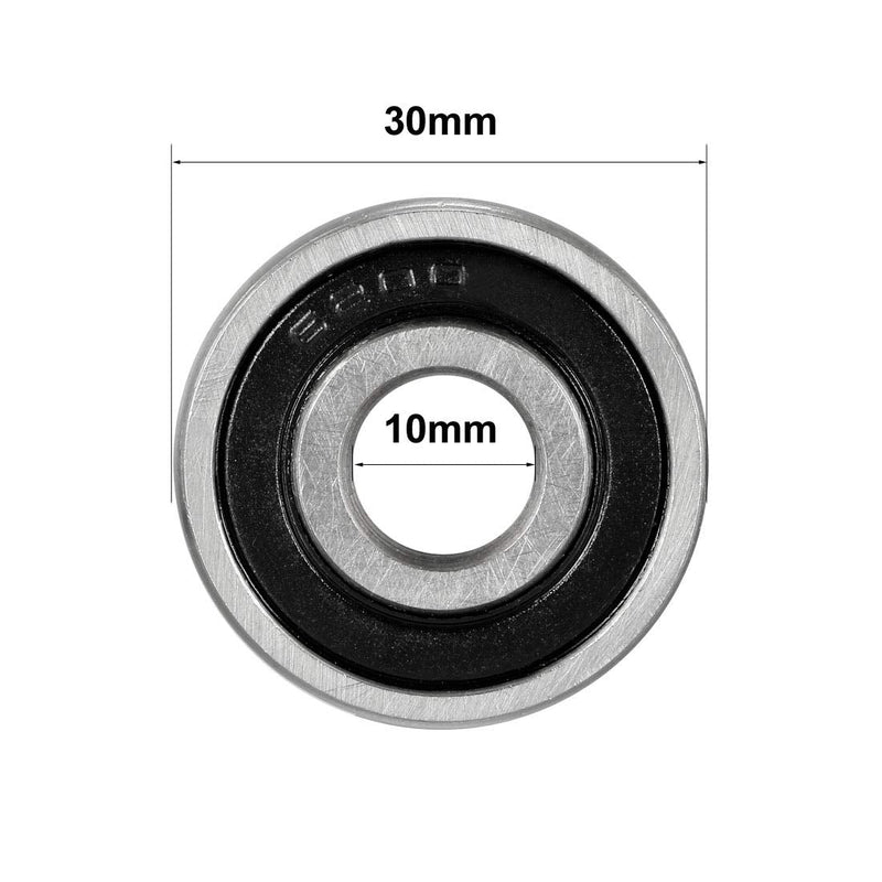 [Australia - AusPower] - uxcell 6200-2RS Ball Bearing 10mm x 30mm x 9mm Double Sealed 180200 Deep Groove Bearings, Carbon Steel (Pack of 2) 10mmx30mmx9mm 