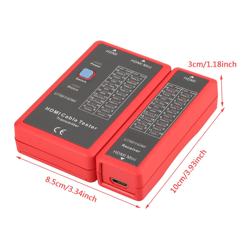 [Australia - AusPower] - UT681 HDMI Cable Tester, Portable Mini HDMI to HDMI, High Definition USB Cable Tester, for Check Disorder Short Open and Cross Connection 