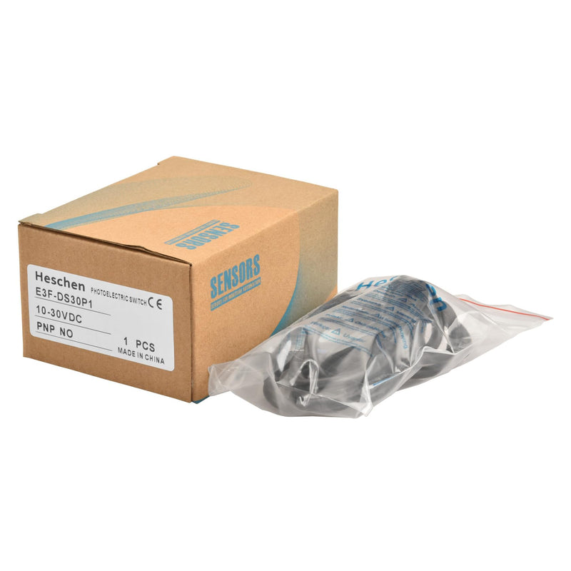 [Australia - AusPower] - Heschen M18 Column Infrared Photoelectric Proximity Switch, Diffuse Reflection Type, E3F-DS30P1, Detection Distance 10-30cm, 10-30VDC 200mA, PNP Normally Open (NO), 3 Wires 