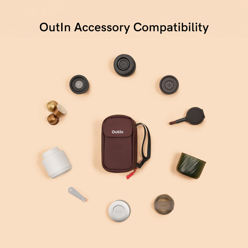 OutIn Gear Pouch, Portable Coffee Machine Accessory Case, Utility Multipurpose Pocket Organizer, Secure Storage Accessories, Durable Barista Tool Kit for RV, travelling & camping