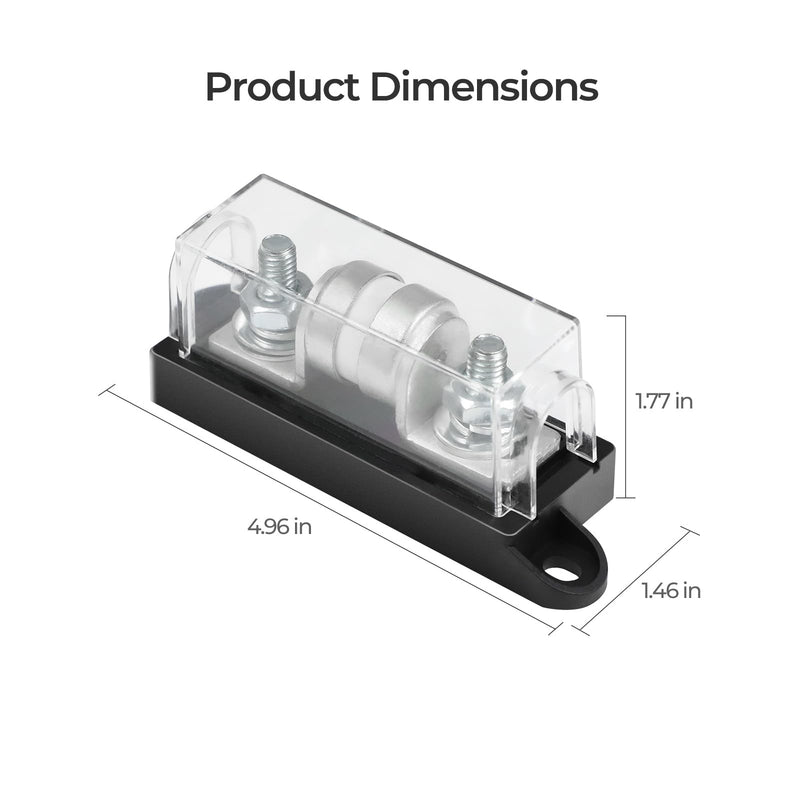 [Australia - AusPower] - Renogy 150A Class T Fuse Holder 250V AC/DC Fuse Block for Inverter and High- Power Appliances in Marine Boats, Cars, Trucks, RVs 