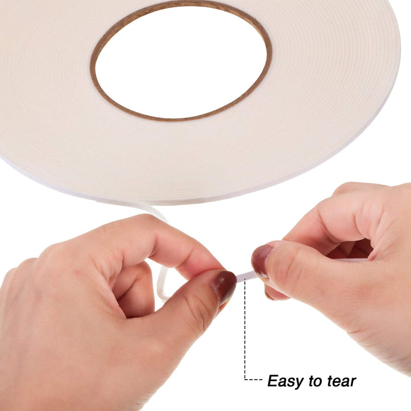 [Australia - AusPower] - 3 Rolls Double Sided Foam Tape PE Roll Double Faced Sponge Adhesive Mounting Tape(1/8 Inch by 50 Feet,White) White 1/8 Inch by 50 Feet 