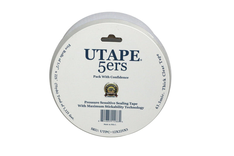 Singles Heavy Duty Clear Tape 1/2 Inch x 75 Yards Long, Packing Shipping Tape Refills Available Packaging Tape for Moving Boxes & Moving Supplies, Clear Office Use Sealing Tape 5 Roll 1/2" x 225'